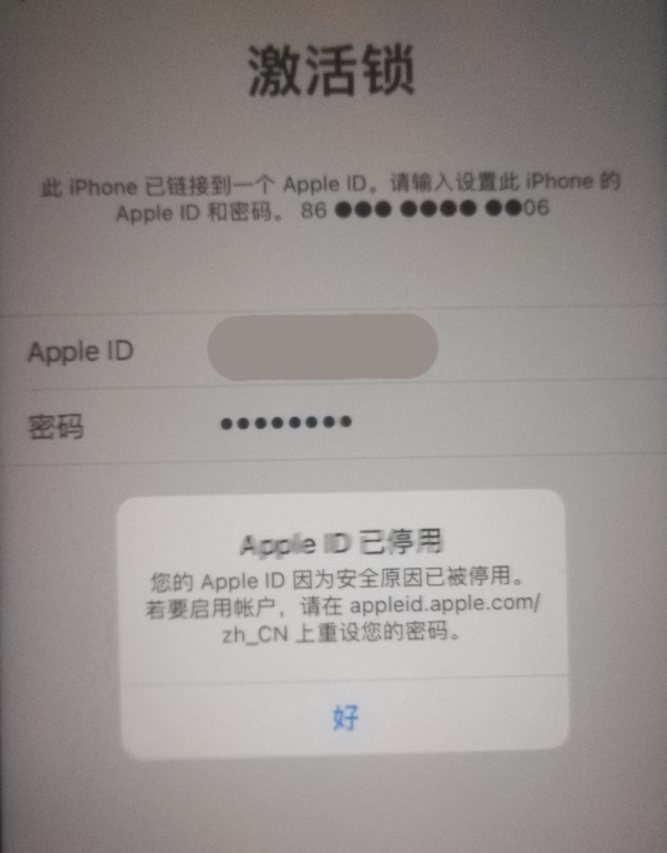 泸州苹果手机维修分享iPhone 12 出现提示“Apple ID 已停用”怎么办 