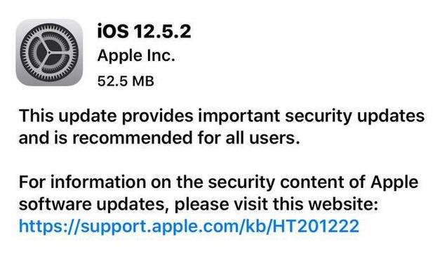 泸州苹果手机维修分享iOS12.5.2发布，建议所有老苹果用户安装 